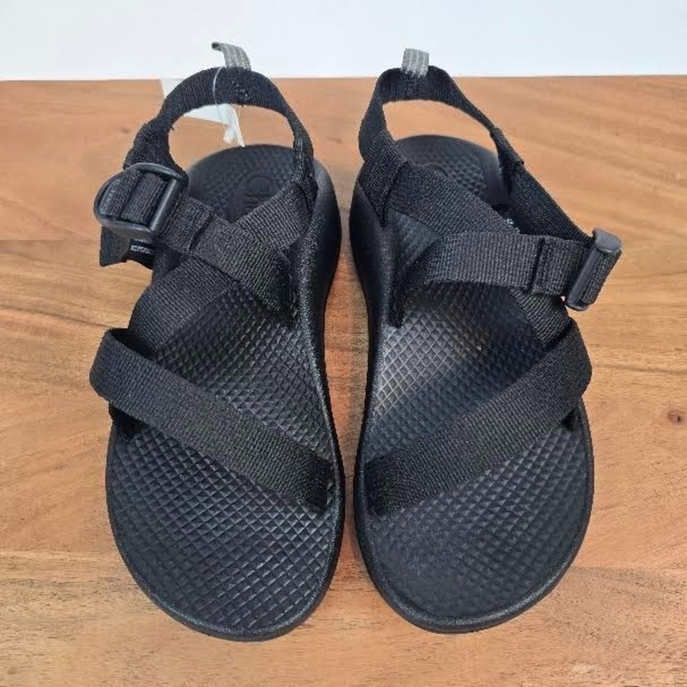 New Big Kids Childrens Chaco Z/1 EcoTread Black Hiking Outdoor Sandals Sz 3 Y